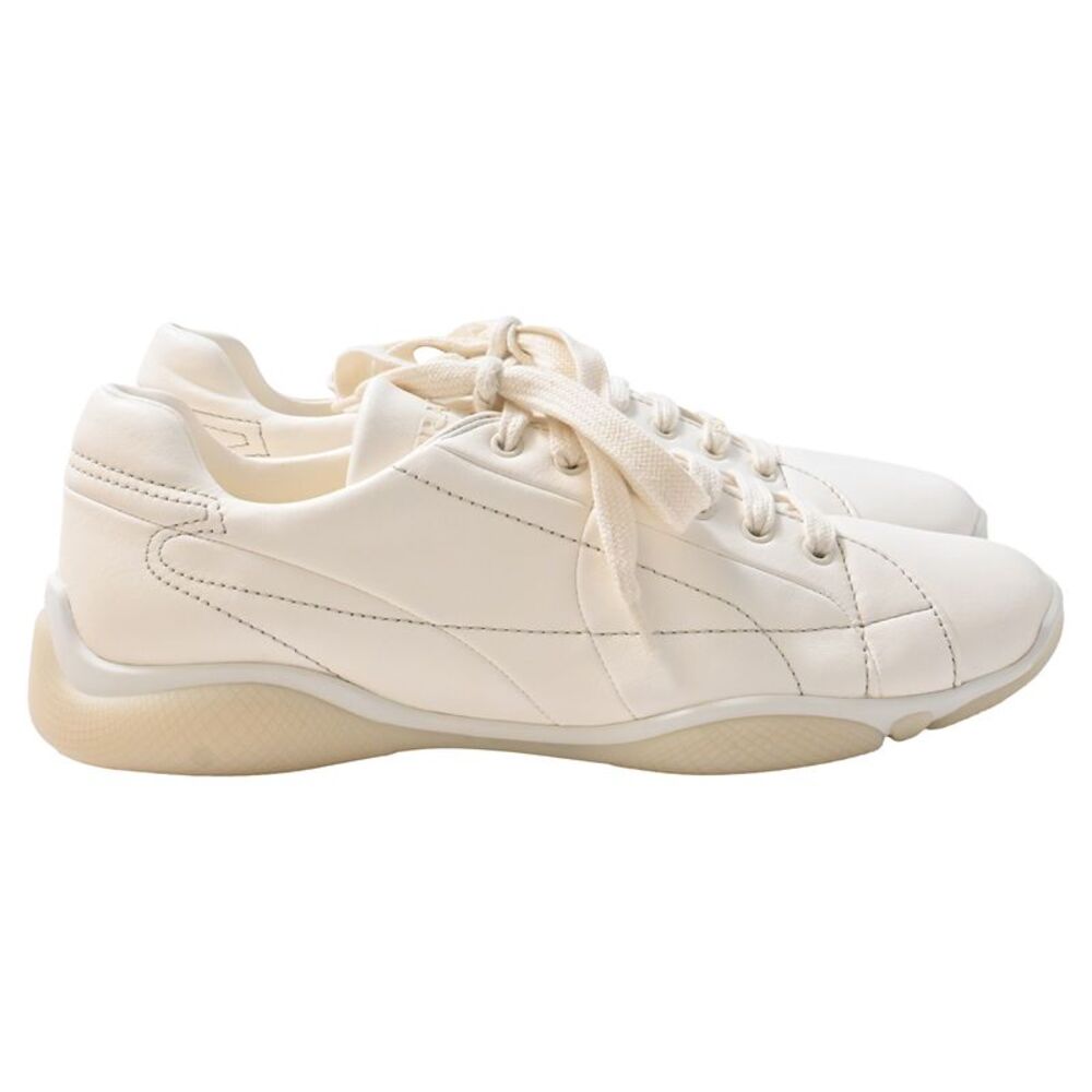 Prada Sneakers in Ivory Nappa Leather